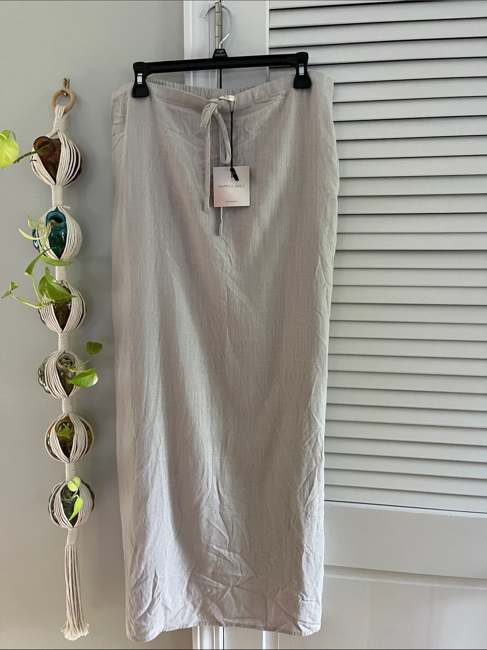 Happily Grey Drawstring Maxi Skirt